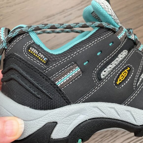 Keen Dry Waterproof Outdoor Hiking Lace Up Rugged Lightweight Shoes Blk Gry Sz 6 - Picture 6 of 13